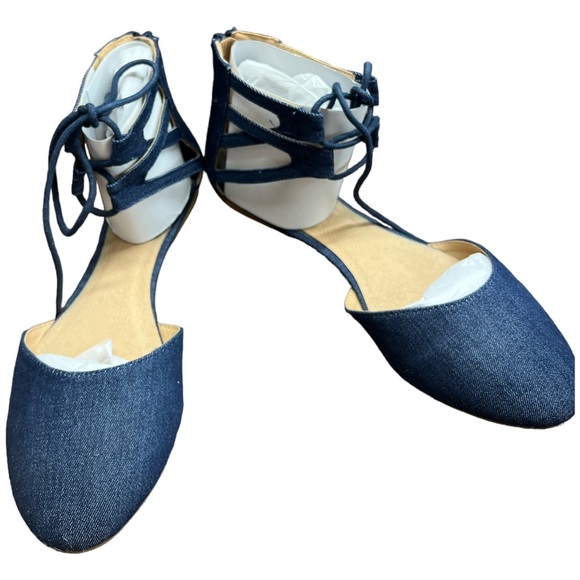 Sz10 W Y Not? Kira Denim Sandals NWT - Picture 2 of 4